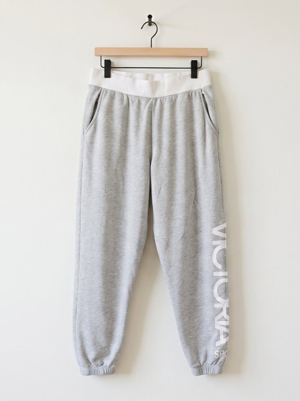 Victoria Sport Logo Jogger Cotton Cozy Sweatpants Heather Grey Size L